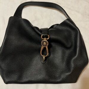 Dooney & Bourke Belvedere Pebbled Leather Black Shoulder Bag with Gold Hardware